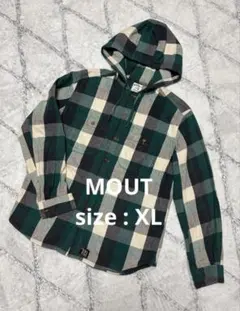 MOUT チェックシャツ パーカーシャツ 大きいサイズ コットン100%日本製