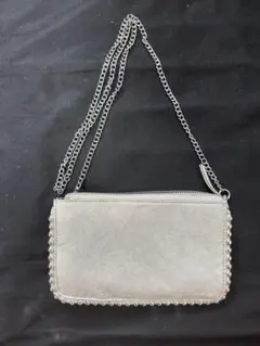 ZARA シルバーグレー スエードショルダーバッグ