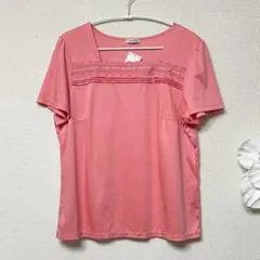 アリスバーリーL スクエアネックTシャツ　L13号　ピンク　新品12,100円のサムネイル