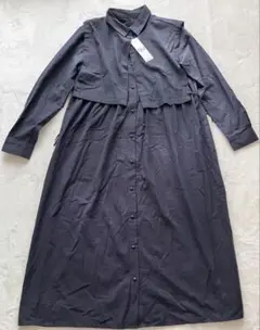 【GU】レイヤードワンピース　長袖　M ブラックのサムネイル