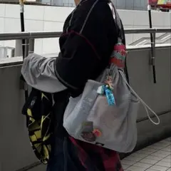 UMBRO メッシュ 巾着 ショルダーバッグ シルバー