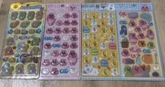 おぱんちゅうさぎ、んぽちゃむ うるちゅる、立体シール 4セット+おまけシール付きのサムネイル