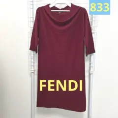 値下げ！FENDI★ウール五分袖デザインワンピースのサムネイル