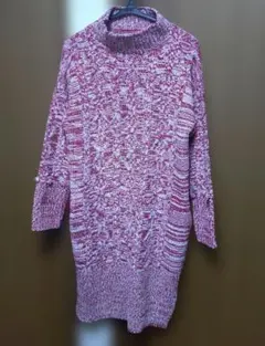 une nana cool ケーブルニット 長袖 レッド