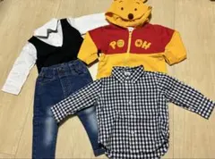 くまのプーさんトレーナー　ジーンズ　シャツ　4枚80