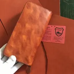 栃木レザー 牛ヌメ革 本革 コンパクト財布 小銭入れあり 長財布 YKK使用