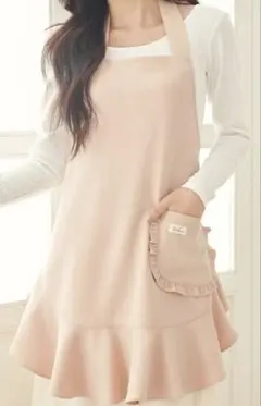 tu-hacci フリルエプロン　ピンク