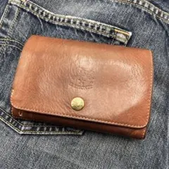 人気 希少 イルビゾンテ 二つ折り キャメル ブラウン コンパクトウォレット