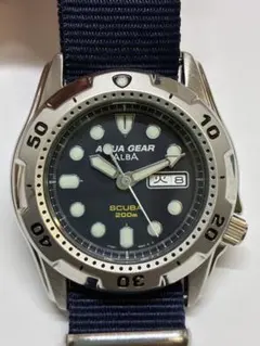 稼働 SEIKO ALBA SCUBA 200m ソーラー 腕時計 回転ベゼル - メルカリ