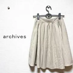 archives フレアスカート バックギャザー ストライプ ウエストゴムM〜Lのサムネイル