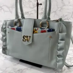 samantha vega サマンサヴェガ フリルPUレザー ハンドバッグ