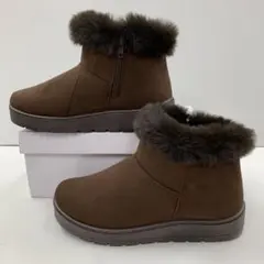 新品★レディース★Sサイズ★裏ボア 軽量ムートンブーツ 焦茶色 580n