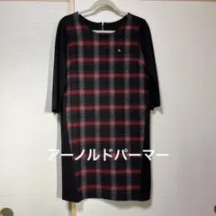 アーノルドパーマーのチェック柄 七分袖 ワンピース　サイズ3