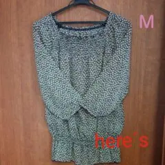 ★新品未使用美品★here’s　花柄ブラウス　チュニック　Ｍ