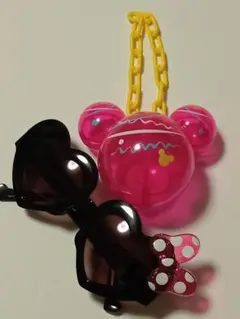 ディズニー夏祭りクサリミッキー小物入れ・ミニーサングラス