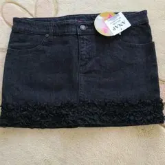 ANAP裾レースきらきらデニムミニスカート