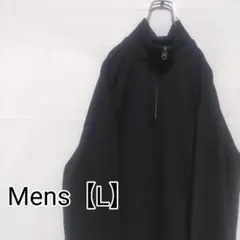 K31【US輸入】ラルフローレン　ハーフジップ　ロンT【メンズL】ブラックのサムネイル