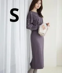 プロポ　パールニット　セットアップ スカート Sサイズ チャコール