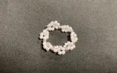 ハンドメイド ビーズリング 指輪 リング ピンク クリア 韓国風 かわいい