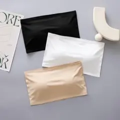 チューブトップ カップ付き シームレス ホックなし 送料無料 ホワイト