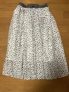 プリーツロングスカート　女の子　140 ドット柄　しまむら