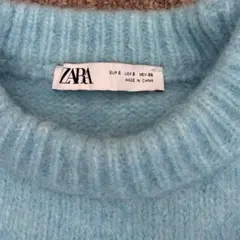 ZARA ザラ クロップド丈 ニット セーター スカイブルー Sサイズ