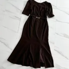 Houndstooth Belted Mermaid Dress