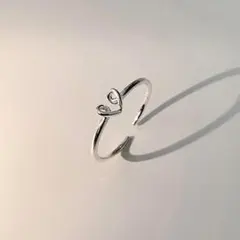 l-ra004   シルバー　ハート　おしゃれデザインリング　指輪フリーサイズ