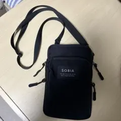 SOBIA 撥水ナイロン スマホショルダー ブラック