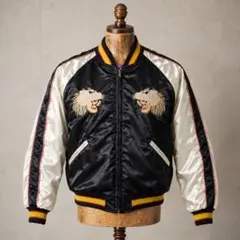 ヴィンテージ／スカジャン／L虎鷲鷹龍 JAPAN シルバーストーン よしぶ