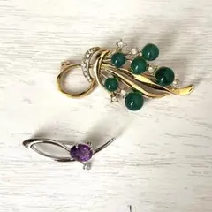 値下げ)ヴィンテージ　レトロ　ブローチまとめ売り ブローチ まとめ売り ヴィンテージ アンティーク 中古 6個