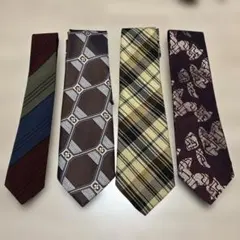 メンズ　ネクタイ　4本まとめ売り　ヴィンテージ　レトロ
