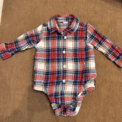 GAP チェック柄 ボディシャツ 6-12ヶ月