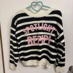 repipi armario ボーダー ニット ピンクロゴ