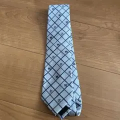 Disney チェック柄ネクタイ ライトブルー/ネイビー