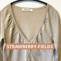 【STRAWBERRY-FIELDS】SALE☆フロントギャザー麻混カーディガンのサムネイル
