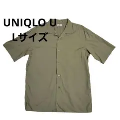 【美品】UNIQLO U ユニクロユー　L　カーキ　半袖　シャツ