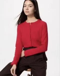 ユニクロ ポインテールカーディガン 新品未使用 レッド