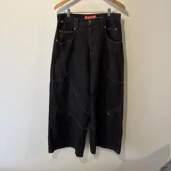 kikwear ブラックデニムワイドパンツ　レイブ　jncoのサムネイル