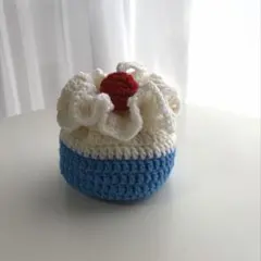 【ハンドメイド】クリームソーダBIG 巾着　ポーチ 編み物 かぎ針編み