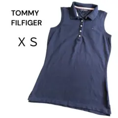 【人気】トミーヒルフィガー ポロシャツ スリムフィット XS ネイビー 紺