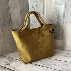 ♦21 ハンドメイド トートバッグ 帆布 マスタード