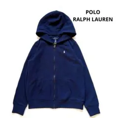 POLO RALPH LAUREN ジップアップパーカー 刺繍ロゴ ネイビー