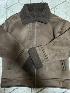 ローリーズファーム　ブラウン ムートンジャケット 襟付き