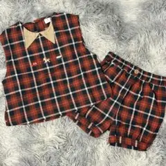 cottoli チェック柄 セットアップ 90cm