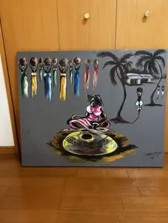 アフリカンアート 絵画 キャンバスアート 原画 91×73cm サイン入り アフリカンアート 絵画 キャンバスアート 原画 91×73cm サイン入り