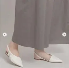 【新品】Odette ワンサイドギャザーバックベルトフラット バブーシュ