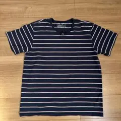 Eddie Bauer ヘンリーネック ボーダー Tシャツ Lのサムネイル