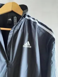 adidas 黒 シャカシャカ素材 シンプル ブルゾン S 160 165