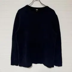 【UNIQLO】ミラノリブ クルーネックセーター L ネイビー